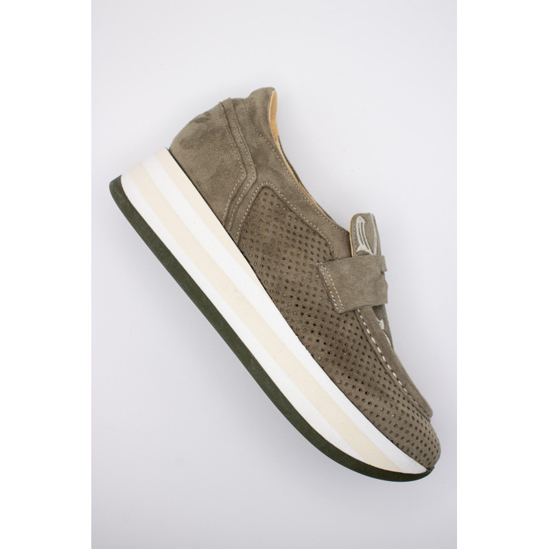 Mocassins Softwaves 7.78.93/004 kaki ajourés femme
