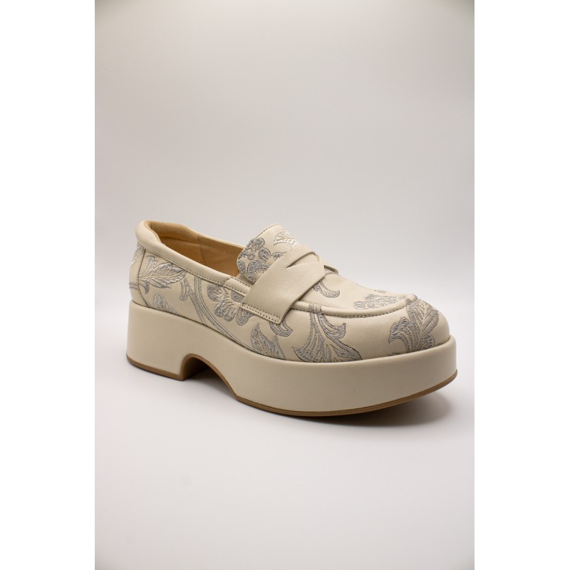 Mocassins Softwaves 9.07.07/010 cuir blanc cassé