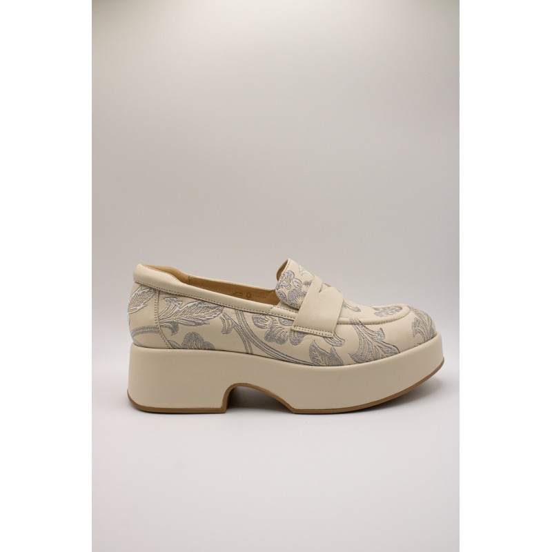 Mocassins Softwaves 9.07.07/010 cuir blanc cassé