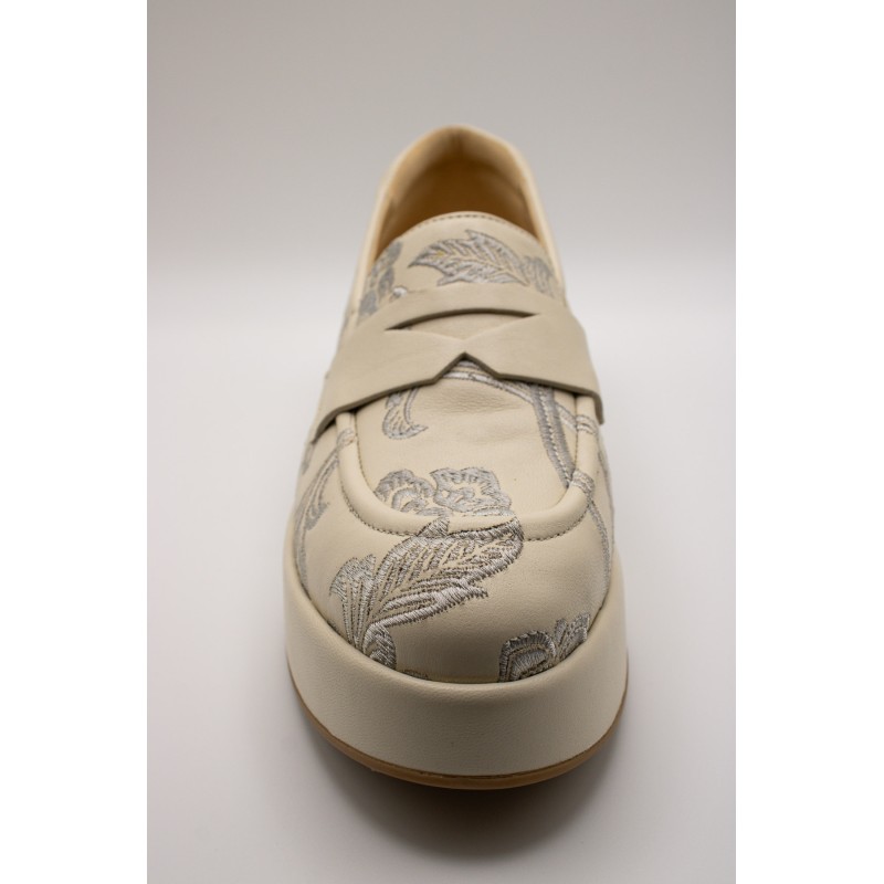 Mocassins Softwaves 9.07.07/010 cuir blanc cassé