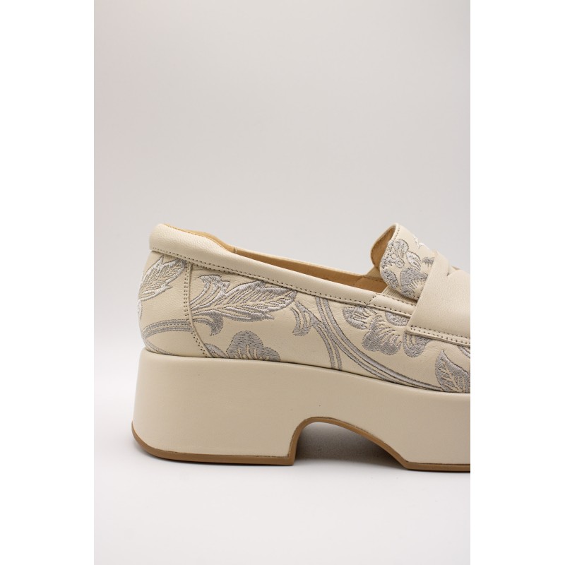 Mocassins Softwaves 9.07.07/010 cuir blanc cassé