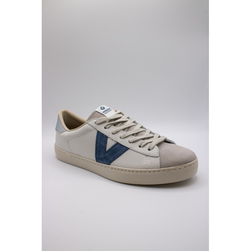 Berlin blanches & bleues - Baskets VICTORIA unisexes