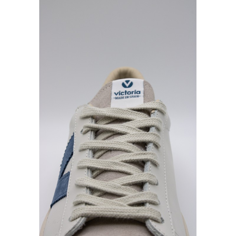 Berlin blanches & bleues - Baskets VICTORIA unisexes