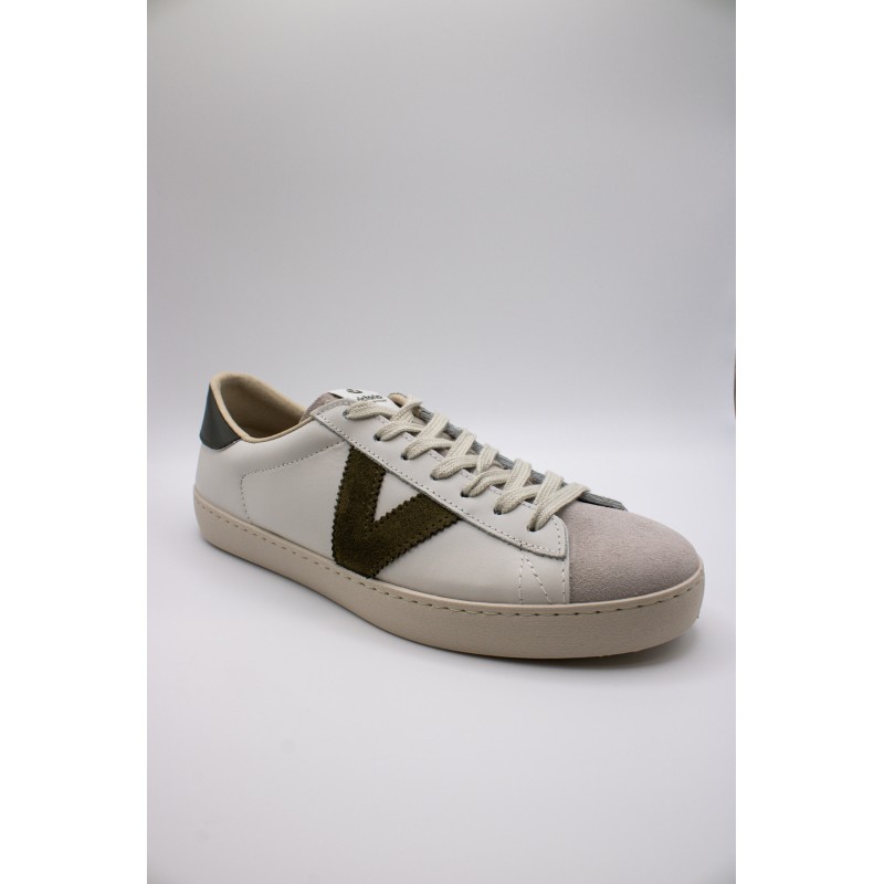 Berlin blanches & kaki - Baskets VICTORIA unisexes
