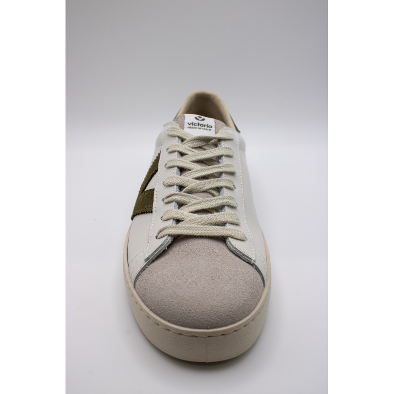 Berlin blanches & kaki - Baskets VICTORIA unisexes