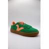 Baskets Smash Suede rétro vert et orange femme