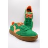 Baskets Smash Suede rétro vert et orange femme