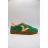 Baskets Smash Suede rétro vert et orange femme