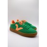 Baskets Smash Suede rétro vert et orange femme