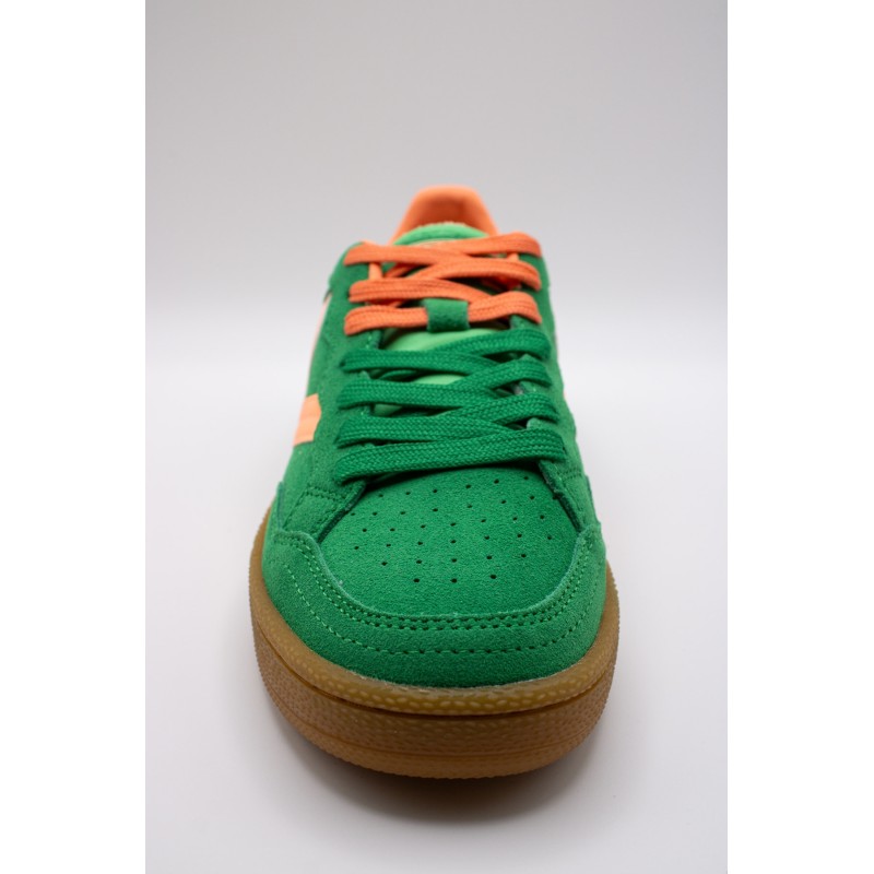 Baskets Smash Suede rétro vert et orange femme