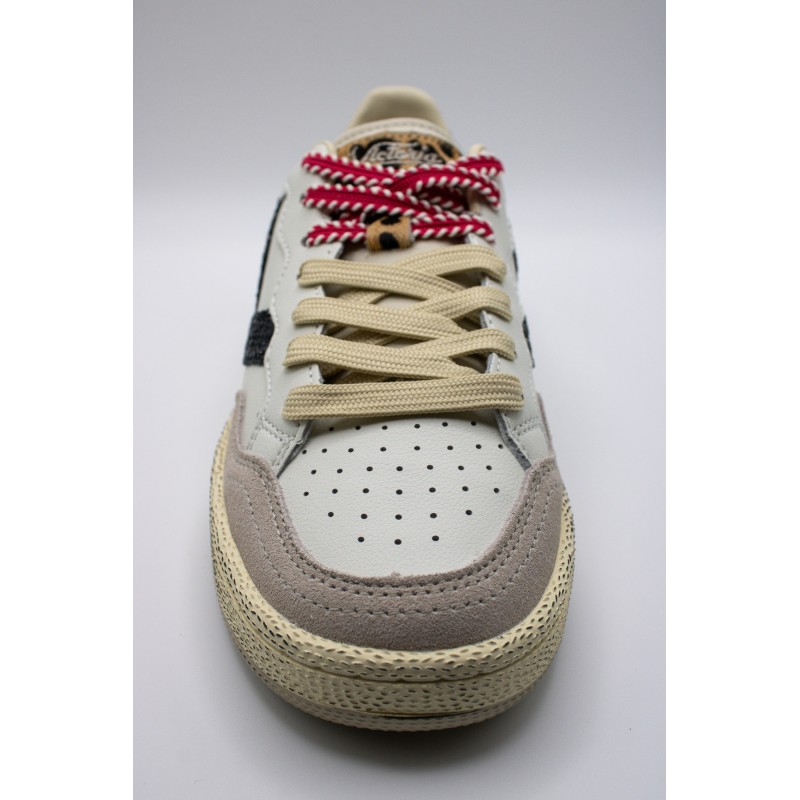 Baskets Victoria Smash Glam cuir et léopard femme
