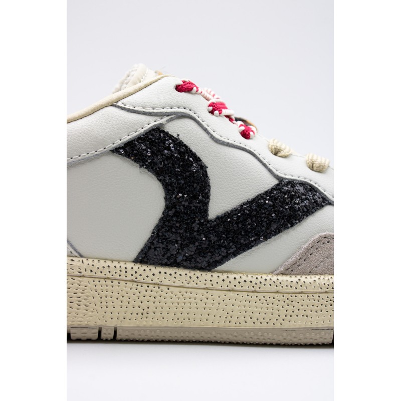 Baskets Victoria Smash Glam cuir et léopard femme