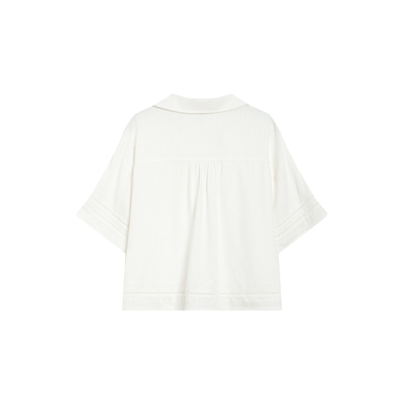 Grace et Mila chemise blanche manches courtes femme