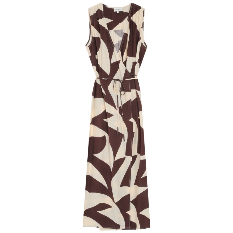 Robe portefeuille imprimé VELLINE chocolat Grace & Mila