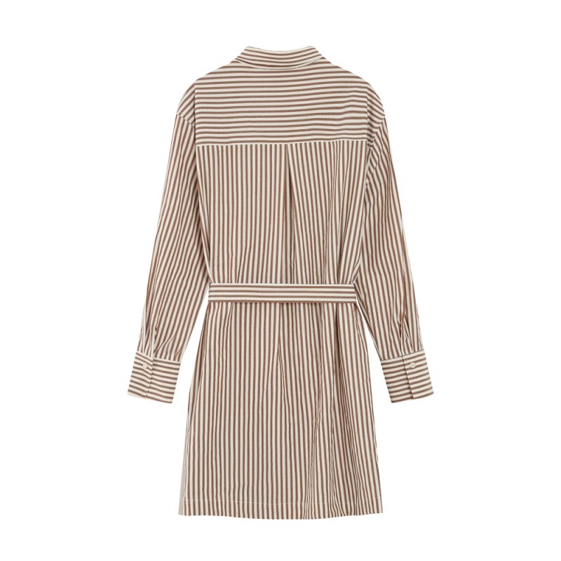 Robe chemise rayée mocha VISERY Grace & Mila femme
