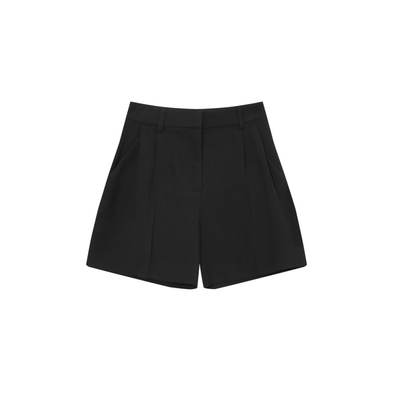 Short noir femme coupe droite taille mi-haute GRACE ET MILA