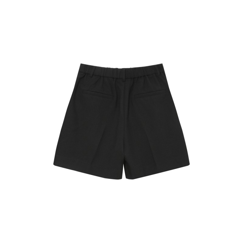 Short noir femme coupe droite taille mi-haute GRACE ET MILA