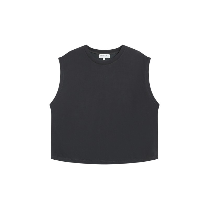 T-shirt sans manches GRACE & MILA modal carbone femme