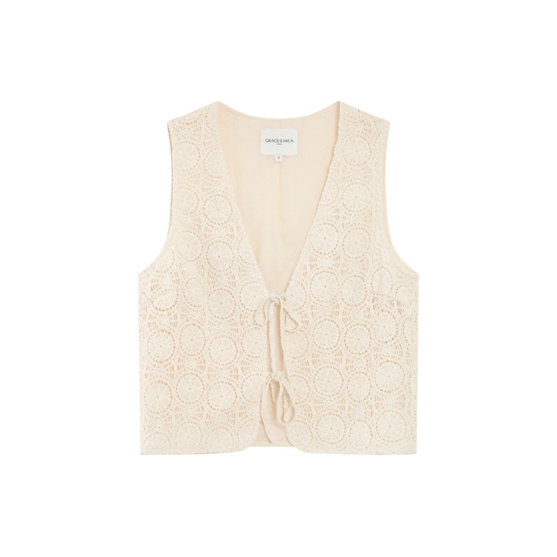 Gilet crochet coton femme Vony Grace & Mila