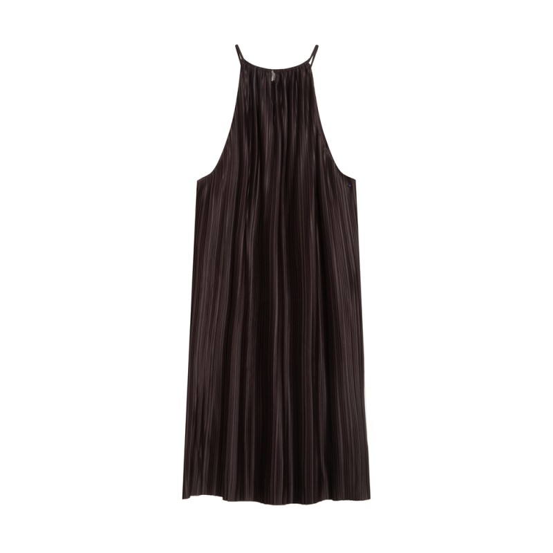 Robe Courte Plissée Chocolat WILONA GRACE & MILA