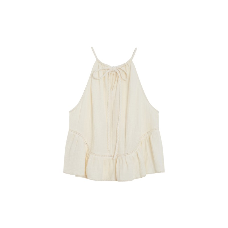 Top Grace et Mila WIDY Écru Femme Coton Chic