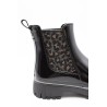 Bottines pluie Rory Lemon Jelly noir vernis léopard