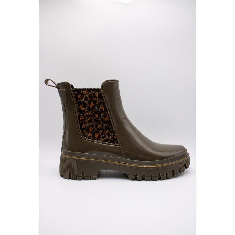 Bottines pluie Rory Lemon Jelly marron léopard