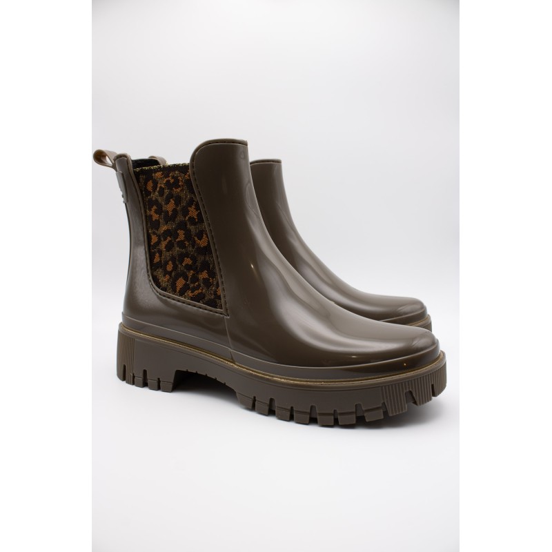Bottines pluie Rory Lemon Jelly marron léopard