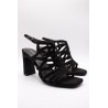 Sandales à talon noir nubuck femme Tamaris