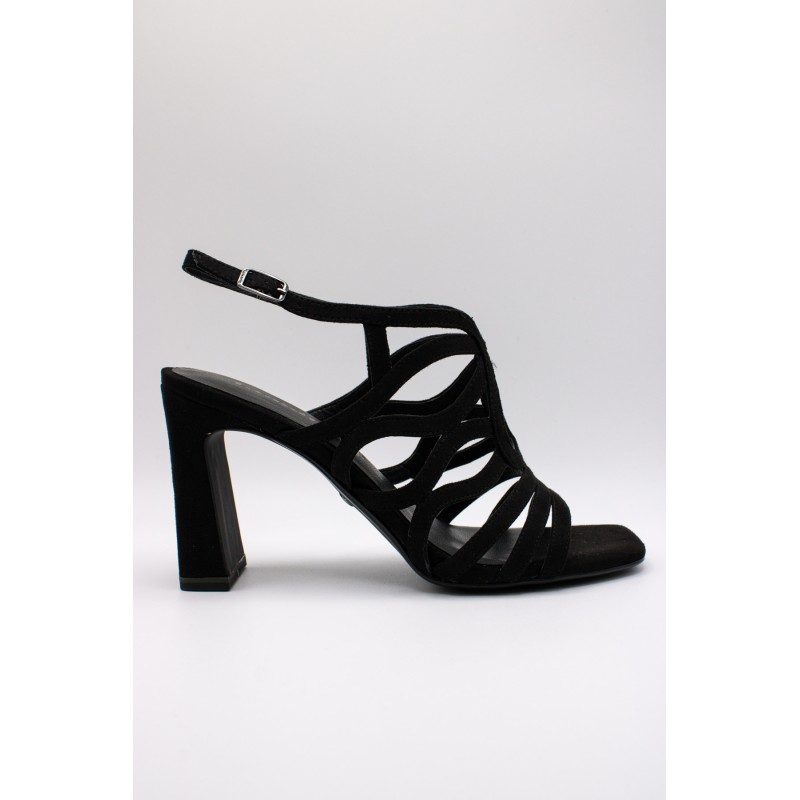 Sandales à talon noir nubuck femme Tamaris