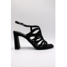 Sandales à talon noir nubuck femme Tamaris