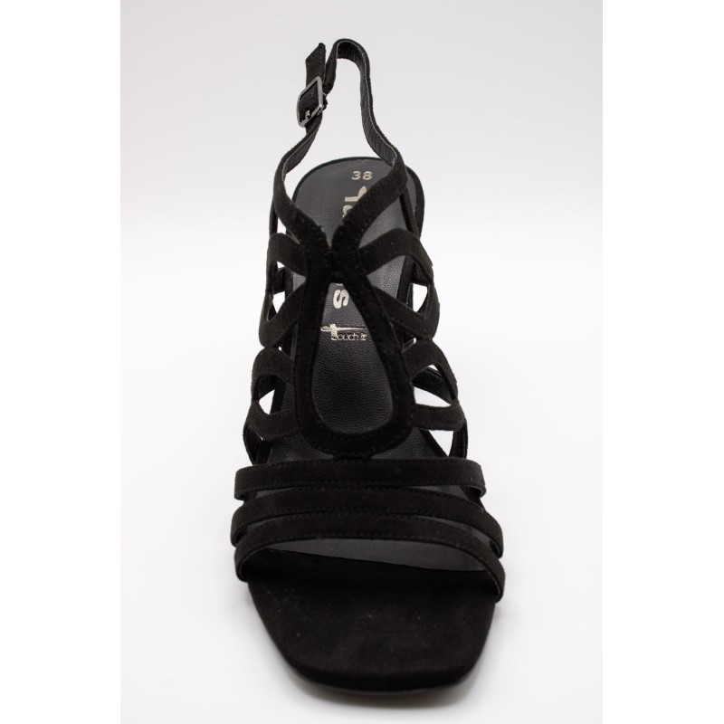 Sandales à talon noir nubuck femme Tamaris