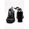 Sandales à talon noir nubuck femme Tamaris
