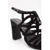 Sandales à talon noir nubuck femme Tamaris