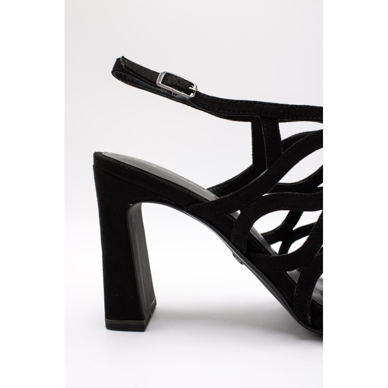 Sandales à talon noir nubuck femme Tamaris