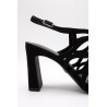 Sandales à talon noir nubuck femme Tamaris