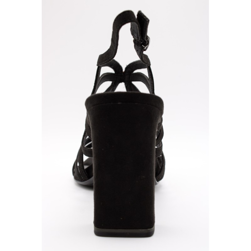 Sandales à talon noir nubuck femme Tamaris