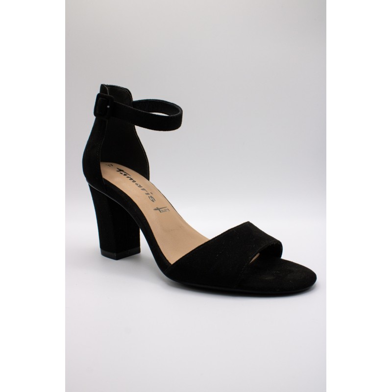 Sandales à talon noires femme Tamaris