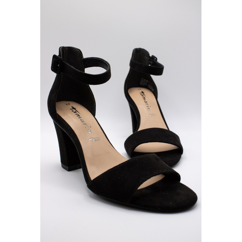 Sandales à talon noires femme Tamaris