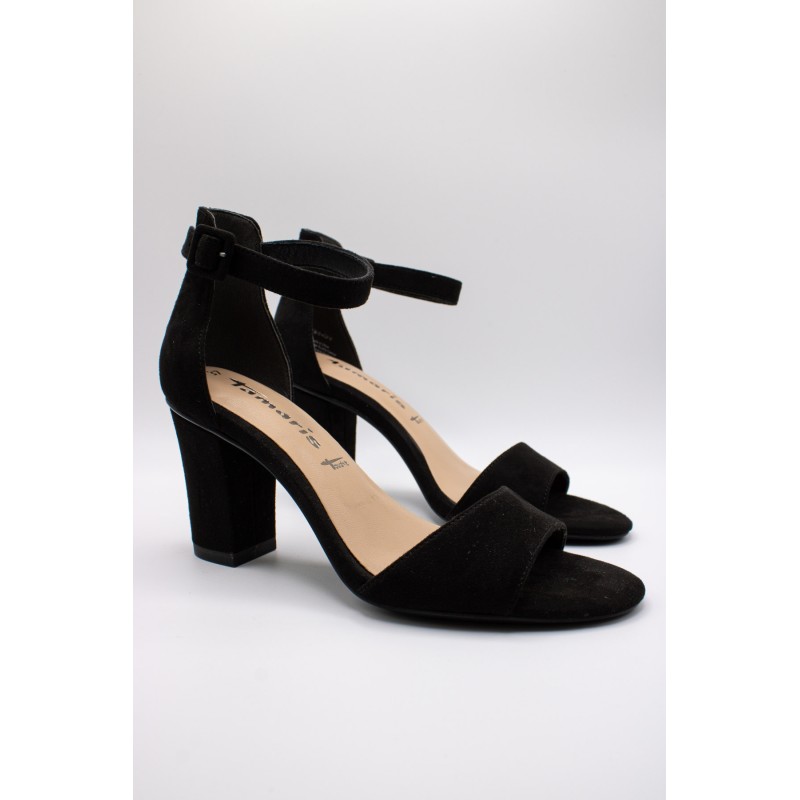 Sandales à talon noires femme Tamaris