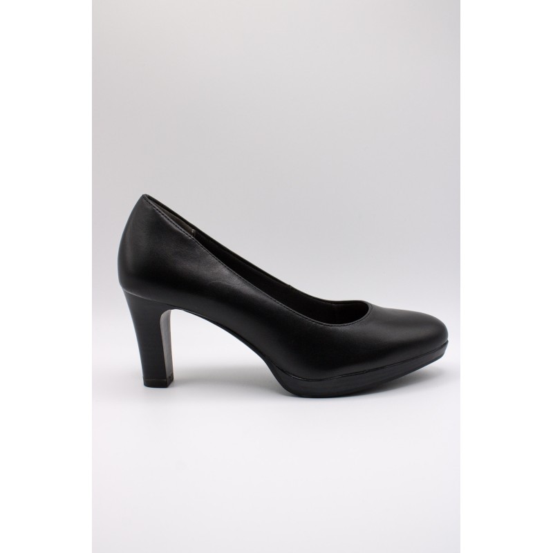 Escarpins cuir noir talon bloc Tamaris 1-22410-41-001