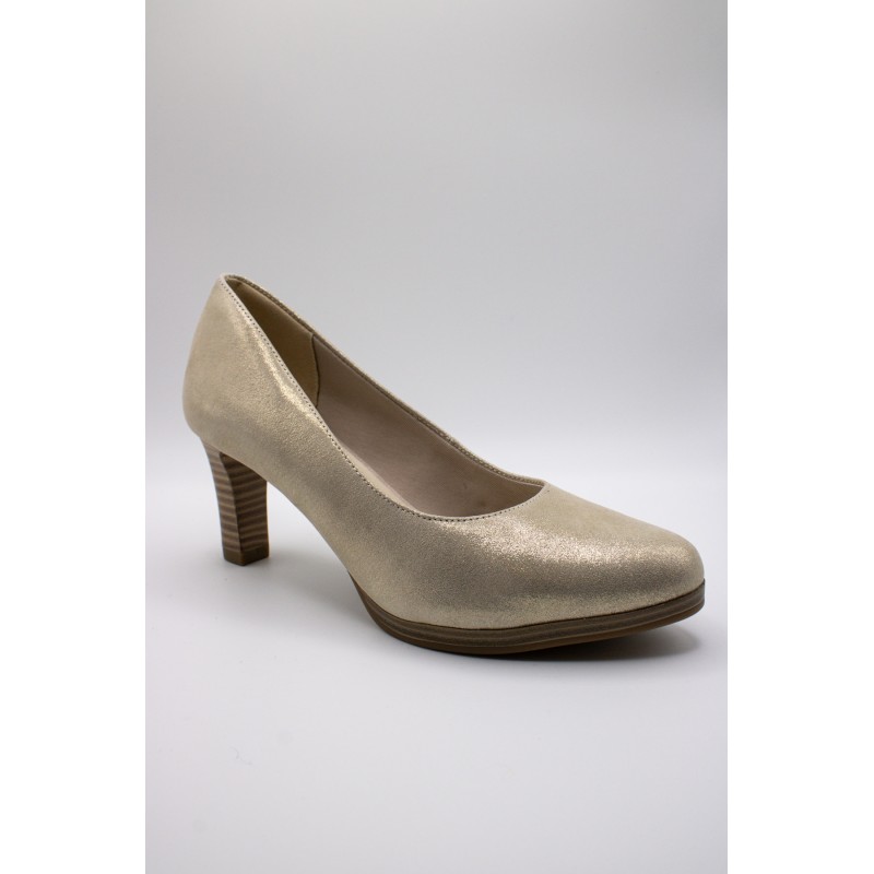 Escarpins dorés cuir femme Tamaris 1-22433-41