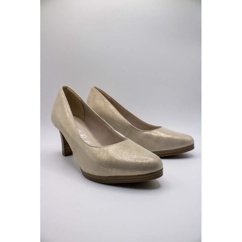 Escarpins dorés cuir femme Tamaris 1-22433-41