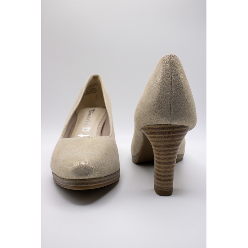 Escarpins dorés cuir femme Tamaris 1-22433-41