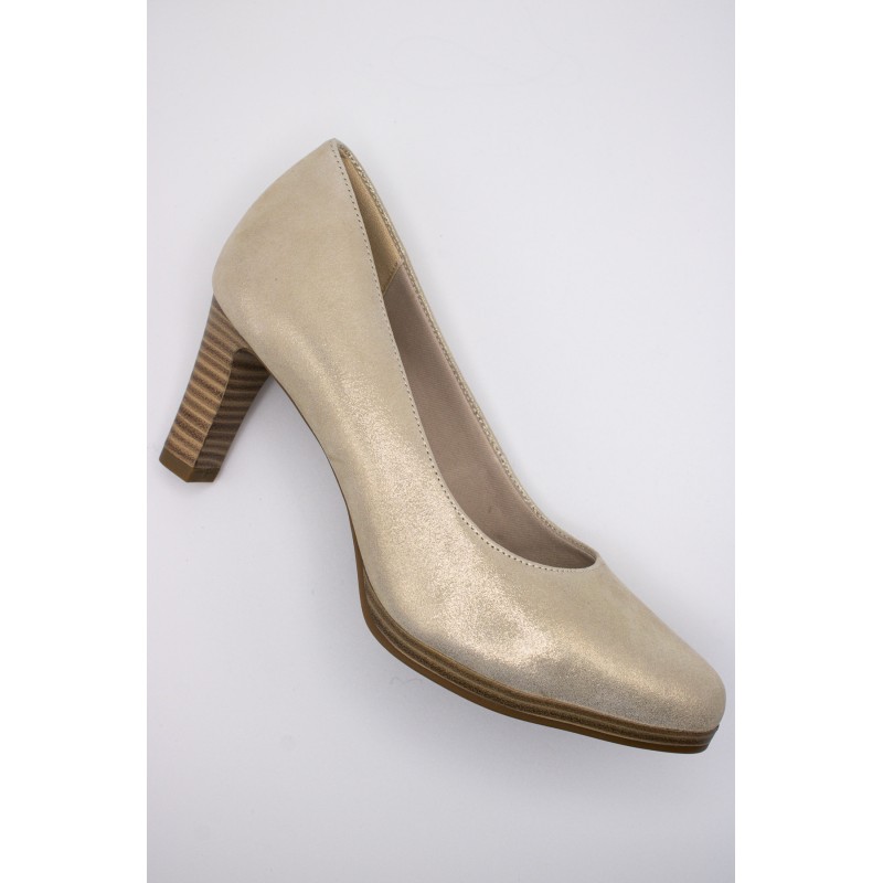 Escarpins dorés cuir femme Tamaris 1-22433-41