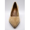 Escarpins cuir beige talon bloc Tamaris 1-22427-43