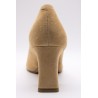 Escarpins cuir beige talon bloc Tamaris 1-22427-43
