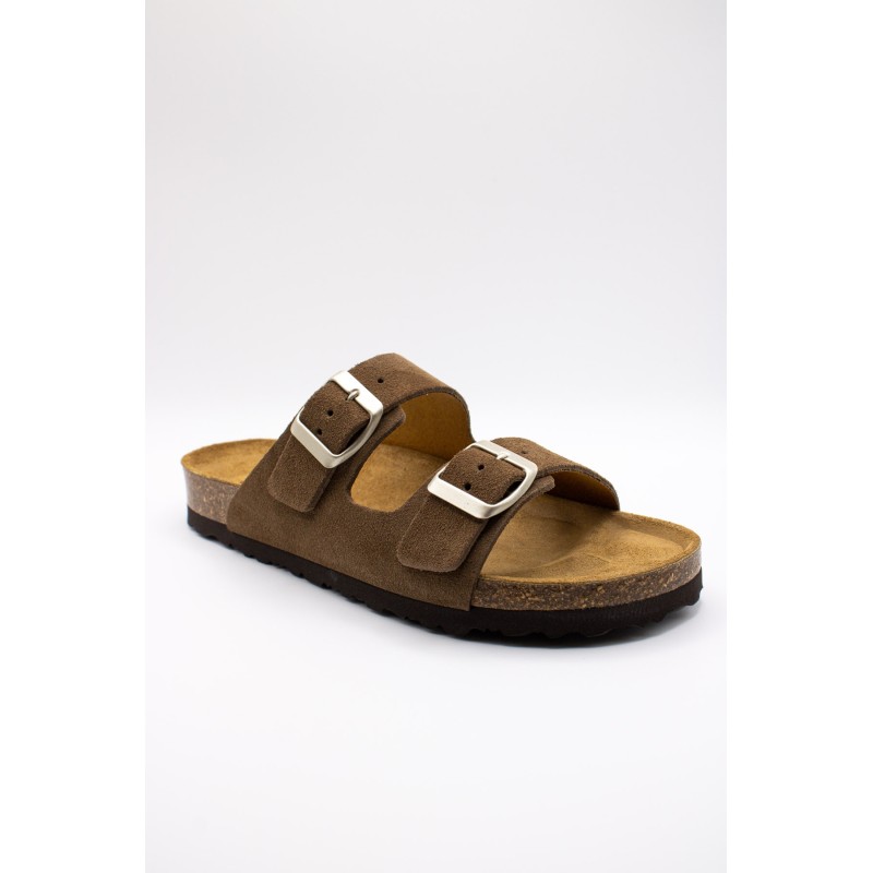 Sandales cuir marron double brides femme OTHER STEP
