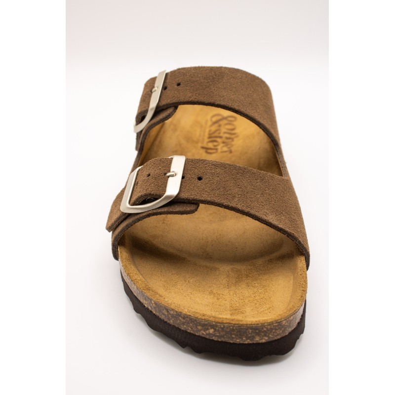 Sandales cuir marron double brides femme OTHER STEP