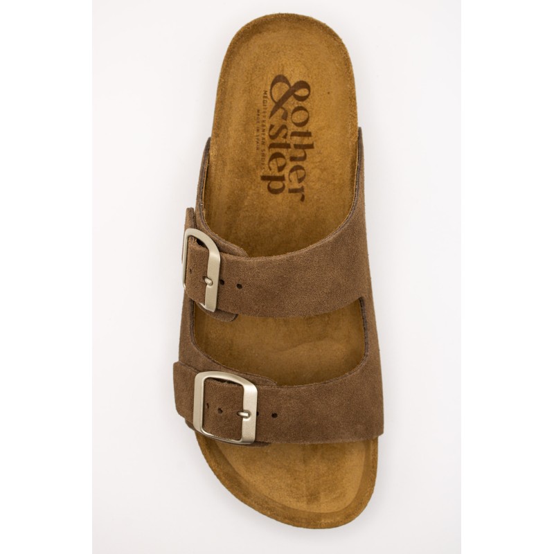 Sandales cuir marron double brides femme OTHER STEP